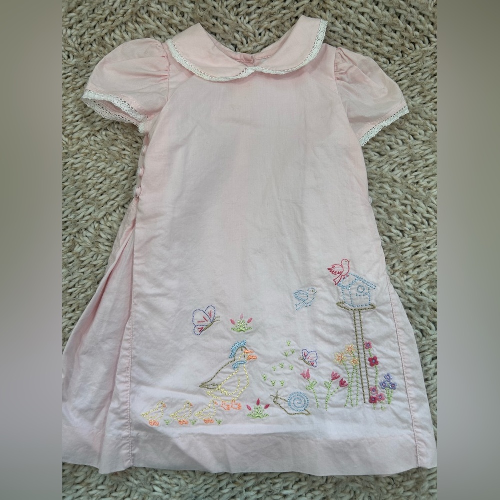 Pink Embroidered Kids Dress